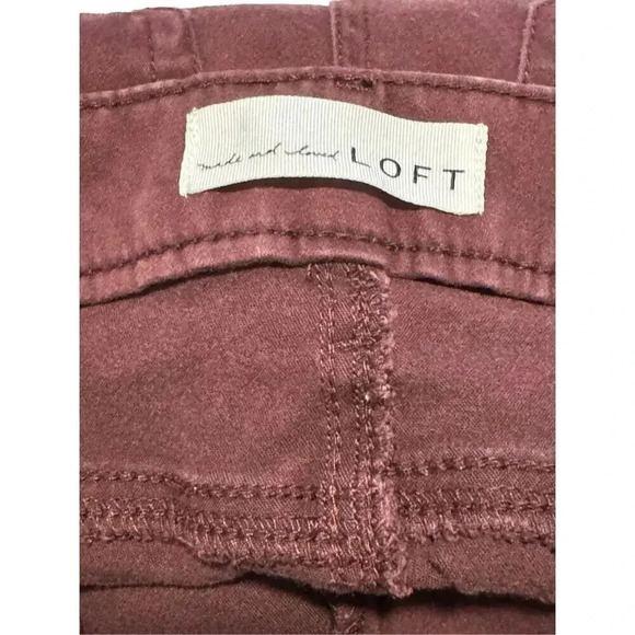 Ann Taylor Loft Made And Loved Petite Size 8 Red Burgundy Velvet Skinny Pants - Picture 3 of 7